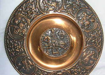 patera miedziana vintage król rycerz_AgnD