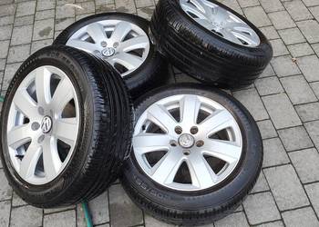 Alufelgi VW 16 5x112 + Opony Letnie Nokian 205/55R16 ~6mm Passat/Golf