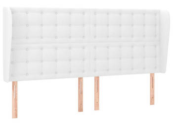 Zagłówek uszak biały 203x23x118/128 cm sztuczna skóra WM-3118065
