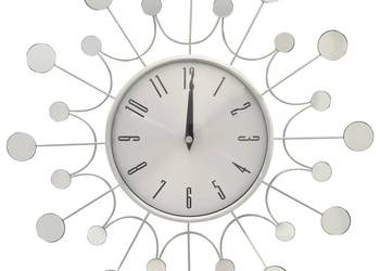 vidaXL Zegar ścienny, srebrny, 40 cm, metal（SKU:325165）
