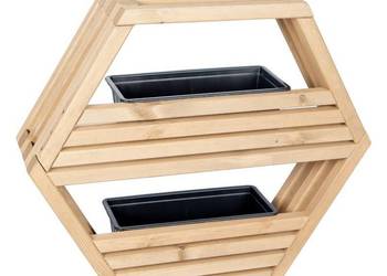 NOWA Półka drewniana, donice/donica HEXEN MAXI, Wert-Holz 80x20x69cm