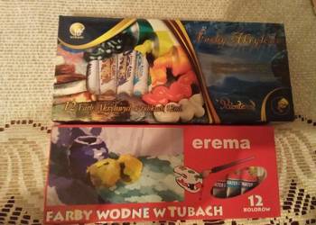 Farby akrylowe w tubkach i wodne. Cena za komplet!