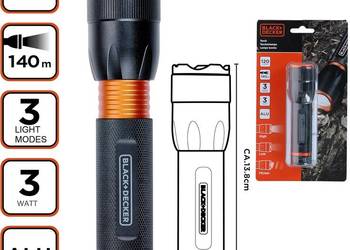 Latarka taktyczna Aluminiowa 3W 120 LUMENÓW BLACK + DECKER