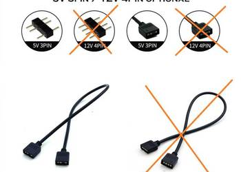 Kabel, łącznik do LED ARGB 5V 3pin, adresowalne oświetlenie dla płyt główny