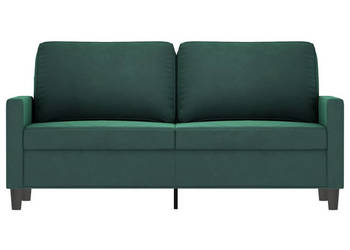 Sofa 2-osobowa ciemnozielona 140 cm tapicerowana aksamitem WM-359201