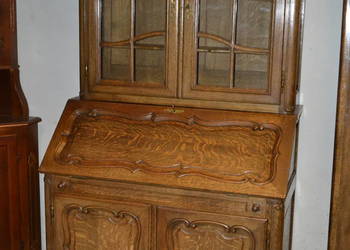 sekretarzyk z nadstawką .lity dąb