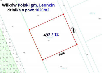 Działka budowlana 1020m2, Wilków Polski
