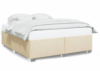Rama łóżka bez materaca kremowa obita tkaniną 200x200 cm WM-3284504