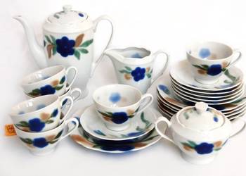 Porcelana Ćmielów, Feston, serwis do kawy, ręcznie malowany, vintage
