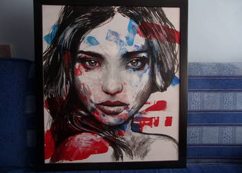 " Twarz Kobiety " - autorstwa W.Zwolinskiego wym. 70x80cm