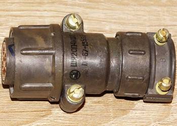 Złącze, wtyk żeński, przemysłowy, wojskowy 4 piny, typu SzR20P4NSz8 RETRO