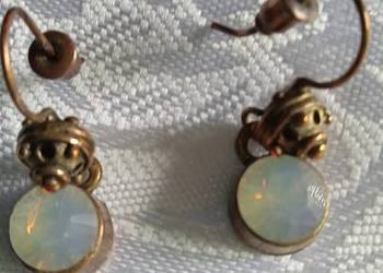 PARA KOLCZYKÓW Z MOSIĄDZU I SZLIFOWANEJ DOMINANTY