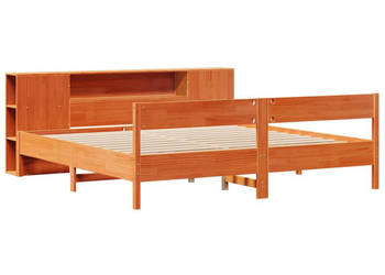 Łóżko z regałem bez materaca lite drewno sosnowe 180x200 cm WM-3322941
