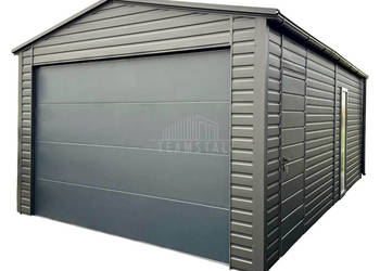 Garaż blaszany 5x6m brama segmentowa okno drzwi dach rynny TS1194