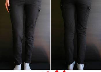 czarne spodnie rurki h&m xs 34 bojówki kieszenie po bokach
