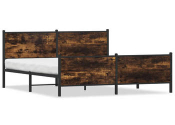 Łóżko Czarne Metalowe Rama Łóżka Metalowa Ze Stelażem 200x200 cm WM-3301358
