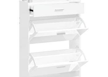 Szafka na buty wysoki połysk biała 63x24x104 cm WM-342566