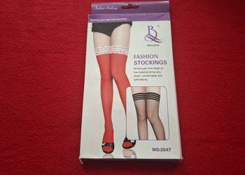 Czerwone pończochy samonośne