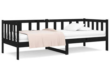 Łóżko dzienne czarne lite drewno sosnowe 90x190 cm WM-814648