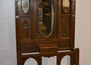 wieszak ,garderoba secesyjna .1930 . dąb