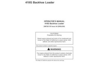 JOHN DEERE 410, 410G KOPARKO ŁADOWARKA instrukcja obsługi