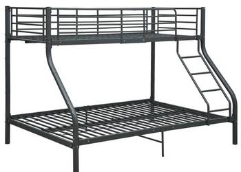 vidaXL Rama łóżka piętrowego, czarna, metalowaSKU:287905）(