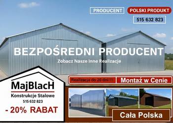 Wysoki Garaż Blaszany Ocynkowany - Magazyn - OBNIŻAMY CENY – Maj-Blach