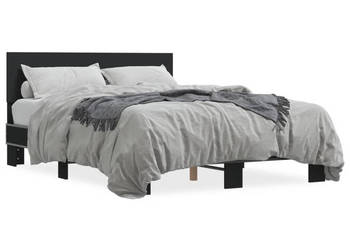 Łóżko Metalowe Czarne Rama Łóżka Ze Stelażem 140x190 cm WM-3280212