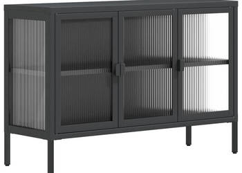 Szafka czarna 105x35x70 cm szkło i stal WM-353002