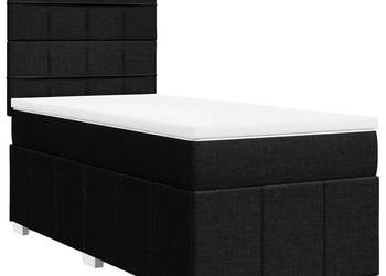 Łóżko z Materacem Kontynentalne Czarne Do Sypialni 100x200 cm WM-3293881