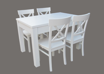 Prowansja stół 120x80/190 biały i 4 krzesła prowansalski