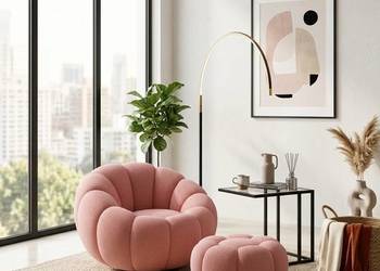 Designerski Fotel Z Podnóżkiem Dynia, Różne Kolory Wysyłka 24H, Dostawa 0zł