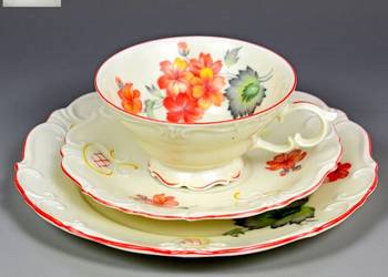Zestaw śniadaniowy Tiefenfurt Parowa porcelana śląska lata 20/30te
