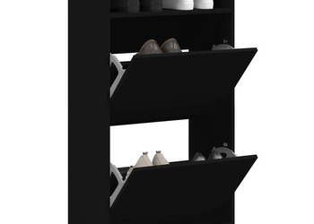 Szafka na buty czarna 60x34x116 cm materiał drewnopochodny WM-840016