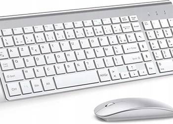 Zestaw klawiatura i mysz bezprzewodowa TopMate KM9000 biały szara