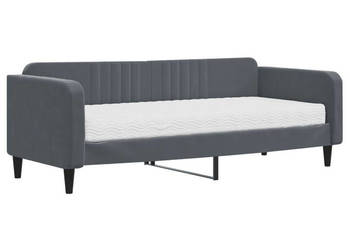 Sofa z materacem do spania ciemnoszara aksamit 90x200 cm WM-3197040