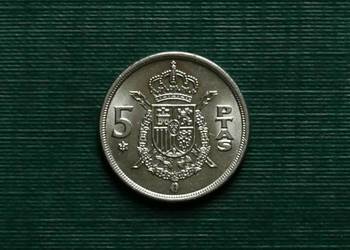 HISZPANIA - 5 peset, 1975r (77 w gwiazdce)