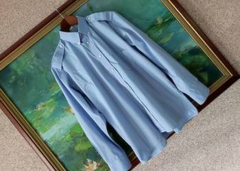 XL wizytowa elegancka koszula damska męska z kołnierzykiem na guziki biurow