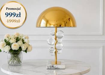 Lampa stołowa glamour, ekskluzywna, nowoczesna,  art deco, złota