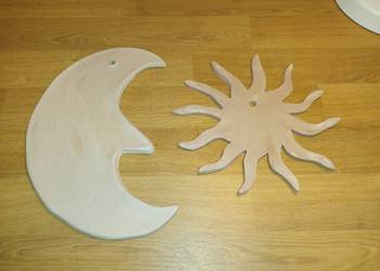 słońce oraz ksieżyc z gliny