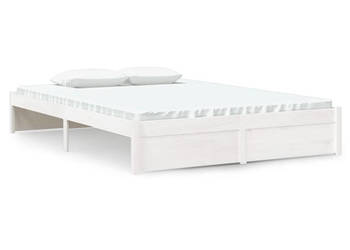 Rama łóżka biała lite drewno 140 x 190 cm WM-814930