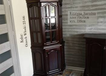 Stylowa Witryna Narożna 70` Orzech Wenge Włoski BEKAS Producent Mebli