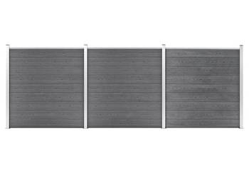 vidaXL Ogrodzenie do ogrodu, WPC, 526 x 186 cm, szare(SKU:3053226)