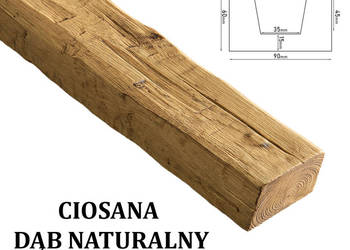 Belka Rustykalna Ciosana 9x6 cm DĄB NATURALNY