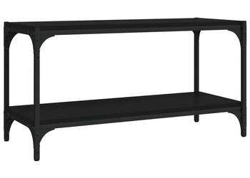 Szafka pod TV czarna 80x33x41 cm materiał drewnopochodny/ stal WM-819332