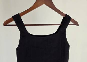 Czarny top crop top bluzka na ramiączkach