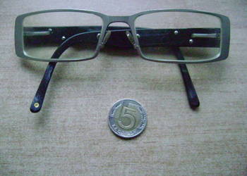 Starocie z PRL - Okulary męskie korekcyjne -2 dioptrie rozstaw ramion 13 cm