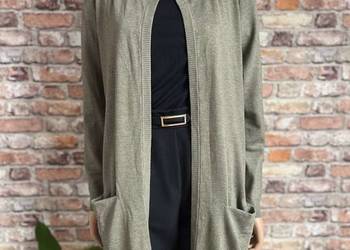 Kardigan długi khaki wiskoza basic Pulz Jeans M 38 nowy