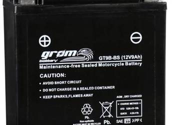 Akumulator motocyklowy GROM GT9B-B 12V 9Ah 120A L+