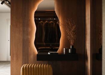 Lustro TERRA LED designerskie organiczne z podświetleniem do salonu / przed